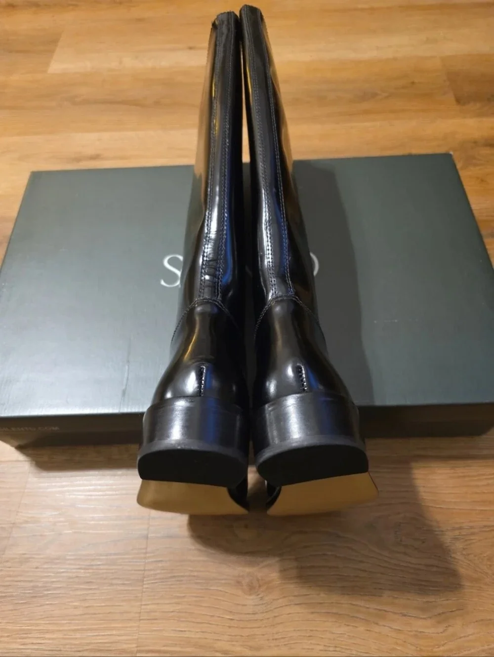 Anthropologie Silent D Giselle Riding Boots Black Leather Pull On Sz: (US) 5.5